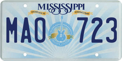 MS license plate MAO723