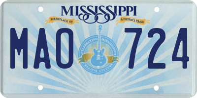 MS license plate MAO724