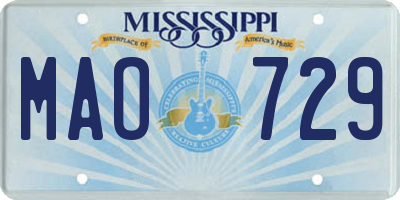 MS license plate MAO729