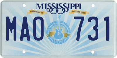 MS license plate MAO731