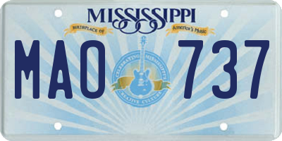 MS license plate MAO737