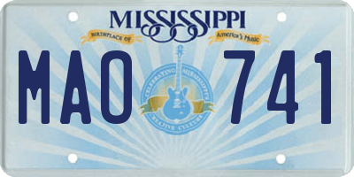 MS license plate MAO741