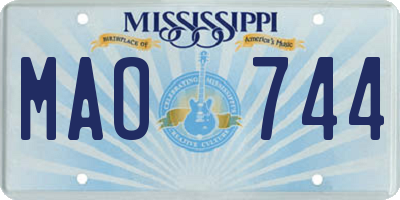 MS license plate MAO744