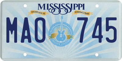 MS license plate MAO745