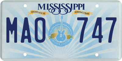 MS license plate MAO747