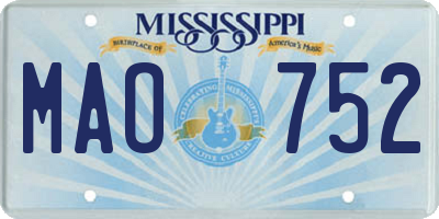 MS license plate MAO752