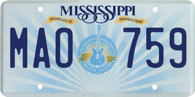 MS license plate MAO759