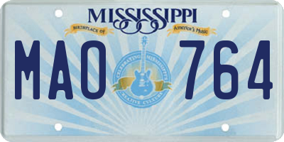 MS license plate MAO764