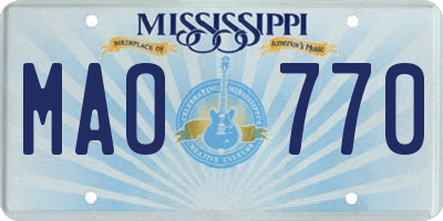 MS license plate MAO770