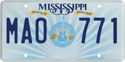 MS license plate MAO771