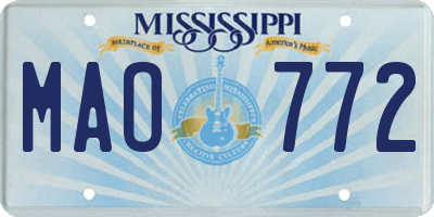 MS license plate MAO772