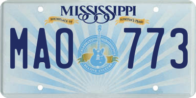MS license plate MAO773