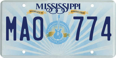 MS license plate MAO774