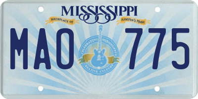 MS license plate MAO775