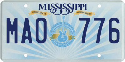 MS license plate MAO776