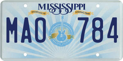 MS license plate MAO784