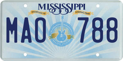 MS license plate MAO788