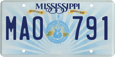MS license plate MAO791