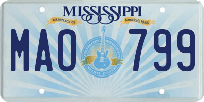 MS license plate MAO799