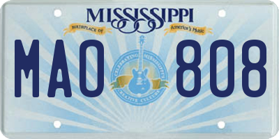MS license plate MAO808