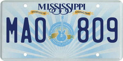 MS license plate MAO809