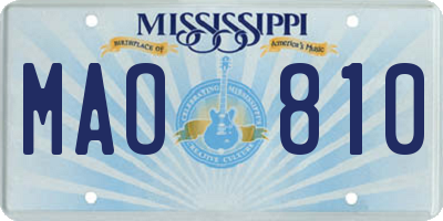 MS license plate MAO810