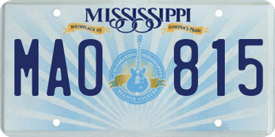 MS license plate MAO815