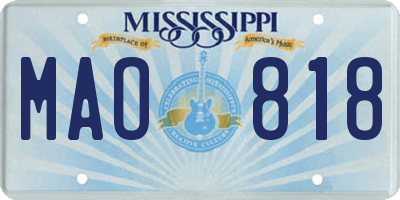 MS license plate MAO818
