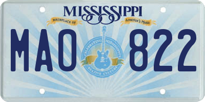 MS license plate MAO822