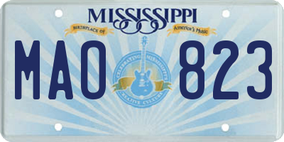 MS license plate MAO823