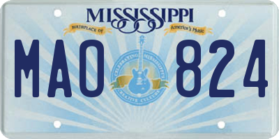 MS license plate MAO824