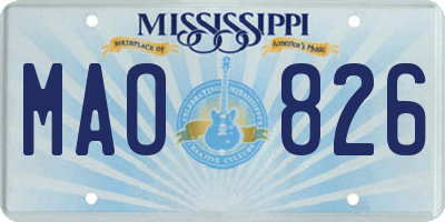 MS license plate MAO826