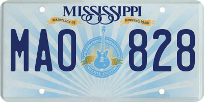 MS license plate MAO828