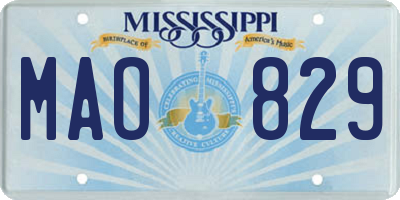 MS license plate MAO829