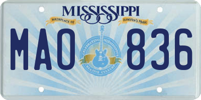 MS license plate MAO836