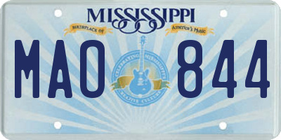 MS license plate MAO844