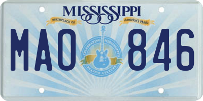 MS license plate MAO846