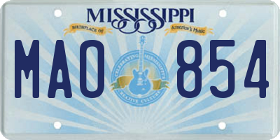 MS license plate MAO854