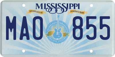 MS license plate MAO855