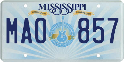 MS license plate MAO857