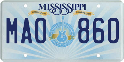 MS license plate MAO860