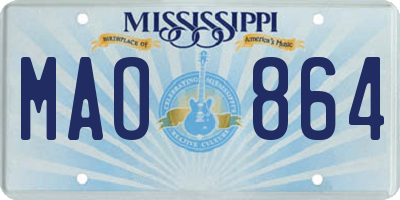 MS license plate MAO864