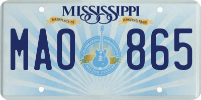 MS license plate MAO865