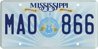 MS license plate MAO866