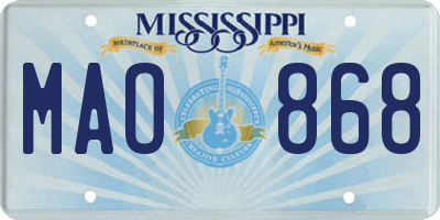 MS license plate MAO868