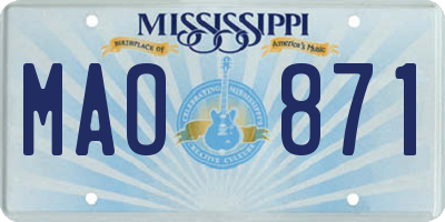 MS license plate MAO871