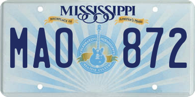 MS license plate MAO872