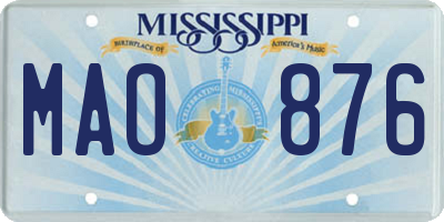 MS license plate MAO876