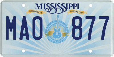 MS license plate MAO877