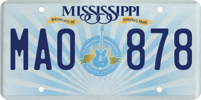 MS license plate MAO878